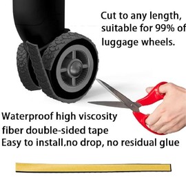 lyrlody 8pcs Fundas para Ruedas de Equipaje, Funda de Silicona para Ruedas de Maleta, Impermeable Antiruido con Cinta Adhesiva, para Proteger de Equip