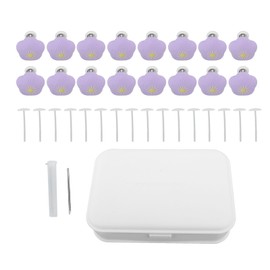 16Pcs Duvet Cover Fasteners Flower Shaped Detachable Anti Slip Duvet Cover Pins Grippers for Window Blanket Purple