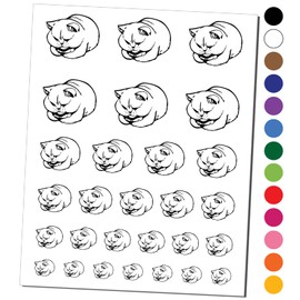 Chonk the Chubby Fat Cat Temporary Tattoo Water Resistant Fake Body Art Set Collection - Black (One Sheet)