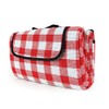 Camco Classic Red & White Checkered Picnic Blanket with Waterproof
