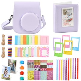 KIKIGOAL Instant Mini 12 Accessories Compatible with Instax Mini 12,Includes Camera Case/Photo Album/Filters/Wall Hanging Frames/Stickers (Purple)
