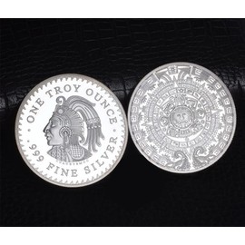 Mexican Chivalric Coin Mexican Mayan 1oz 999 Fine Silver Coin Maya Aztec Calendar Prophecy Culture Christmas Coins Souvenirs