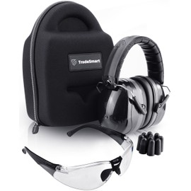 TradeSmart All-in-One Shooting Ear Protection - Comfort+ NRR 28 Earmuffs, Glasses & Earplugs + Carry Case