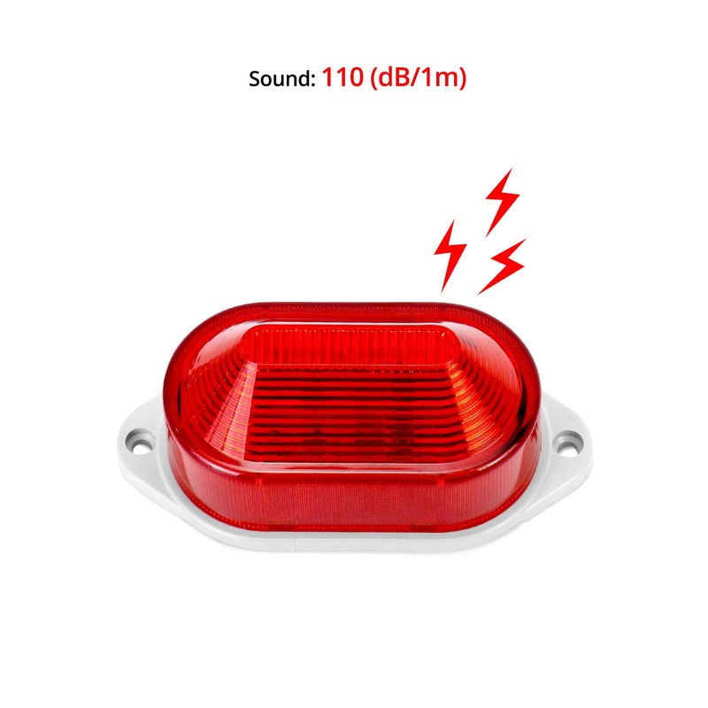 QWORK AC110V - 120V Industrial Strobe Siren Alarm Warning Light