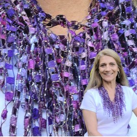 Purple Scarf for Women Lightweight - Dark Purple Chunky Statement Necklaces for Women - Lace Fringe Soft Scarf Necklace - Lavendar Purple Scarves Jewelry for Church - Purple Gift for Women -(Purple)