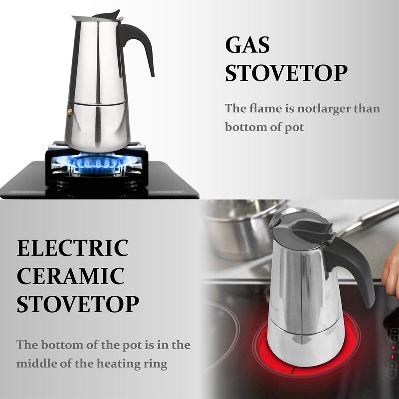 elabo Stovetop Espresso Machine and Moka Pot for Gas or