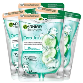 Garnier SkinActive Cryo Jelly Anti-Fatigue Face Mask with Hyaluronic Acid Firming Treatment for Tired and Dull Skin Vegan Formula - 5 Packs
