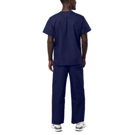 Adar Uniforms, Universal Unisex Scrubs - Unisex Drawstring Scrub Set - 701 - Navy - S