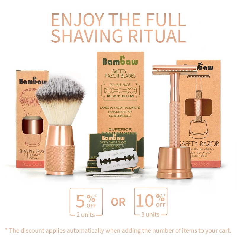 Rasier Pinsel in RosÃ© Gold | Rasierpinsel vegan | Rasierpinsel
