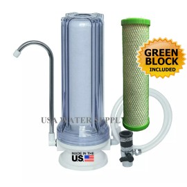 WATER WORLD Like APEX MR-1010 Countertop 5 Micron 10" Carbon Drinking Water Filter Clear