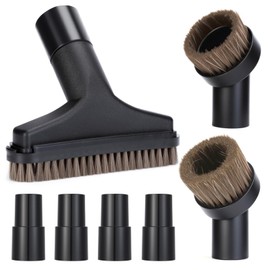 7 Pack 25mm and 36mm Vacuum Brush Horse Hair Round Brush, 5.9 Inch Vacuum Floor 1.25 Cleaner Attachment Soft Bristles Replacement with 1-1/4 Inch to 1-3/8 Inch Adapter