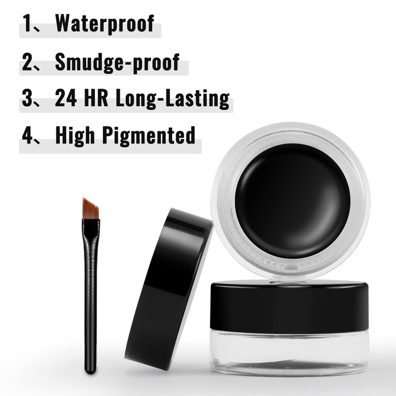 Erinde Eyeliner Gel Smooth Eyeliner, Waterproof, Won't Fall Off, Brush