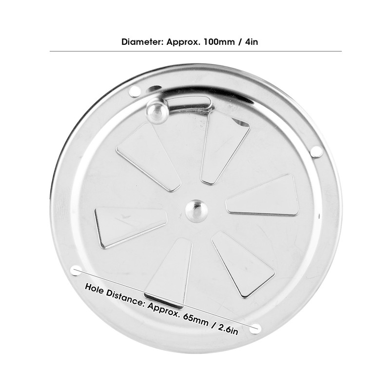 4in Air Ventilator Cover Stainless Steel Round Louvered Lid for
