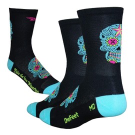 DEFEET - Aireator - Sugar Skull, Neptune, 5" Cuff, Cycling, Running, Walking, Everyday (Small, S)