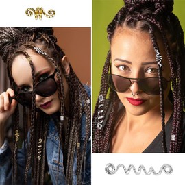 180 Pieces Dreadlock Hair Accessories Celtic Loc Jewelry Hair Cuffs for Braids, Alloy Spiral Coil Hair Clips Dreadlocks Beads Hair Rings Braiding Hair Decorations
