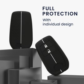 kwmobile Custodia Coprichiave Compatibile con Toyota 2/3 Button Aygo Yaris Cross RAV4 GR 2020-2024 Cover - Copri Telecomando Chiave Auto - Copri Chiavi Macchina nero / bianco