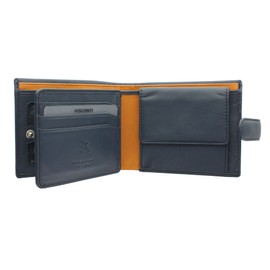 VISCONTI Parma Collection Leonardo Two Tone Gents Leather Bi-Fold Wallet PM102 Blue/Mustard