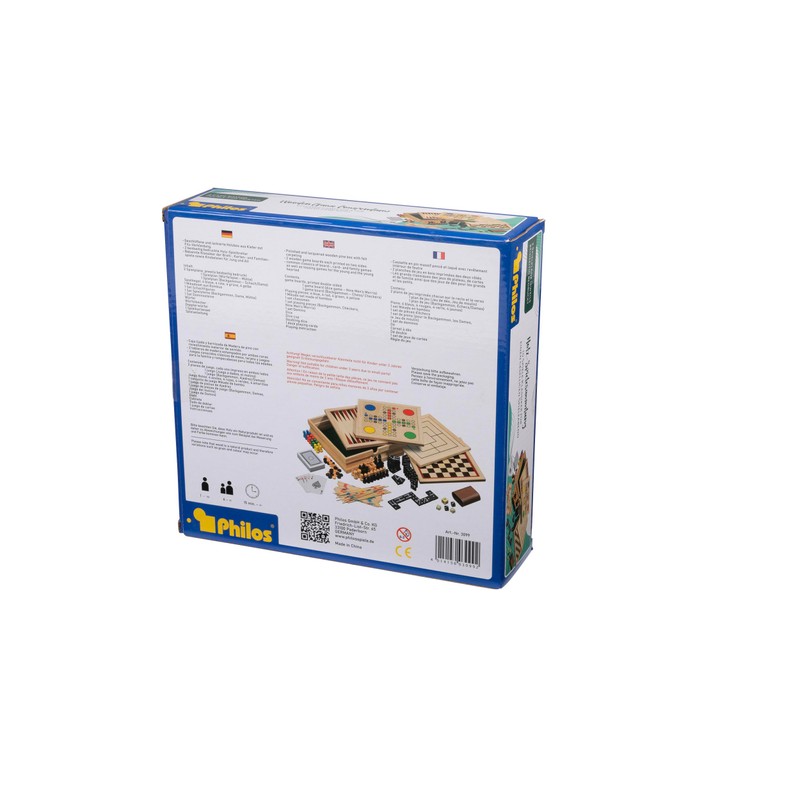 Philos 3099 - Holz-Spielesammlung, klein, mit 10 Spielmöglichkeiten