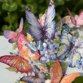 Cyriacus Pop-Up Card 3D Butterflies for Wife, Pink and Purple Butterflies Coloful Pop-up Cards Greeting Card for Mother’s Day, Birthday, Anniversary, Wedding