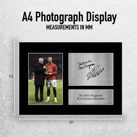 HWC Trading Cristiano Ronaldo & Sir Alex Ferguson Gifts Printed Signed Autograph Picture for Football Fans and Supporters - A4
