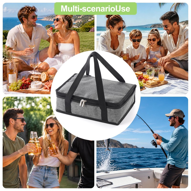 Chilled Snackle Box Container with Ice Pack and Insulated Bag,