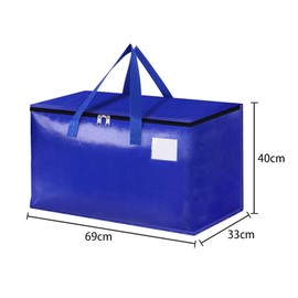 2 Pack Extra Large Moving Bags, Heavy Duty Storage Tote Bags, Travel Duffel Storage Bags, Foldable Moving House Storage Bags with Zippers and Handles for Comforters, Clothes, Bedding (2 Pack Blue)