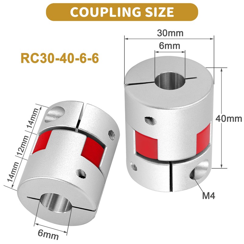 Shaft Coupling 6 mm to 6 mm Waves Flexible Coupler
