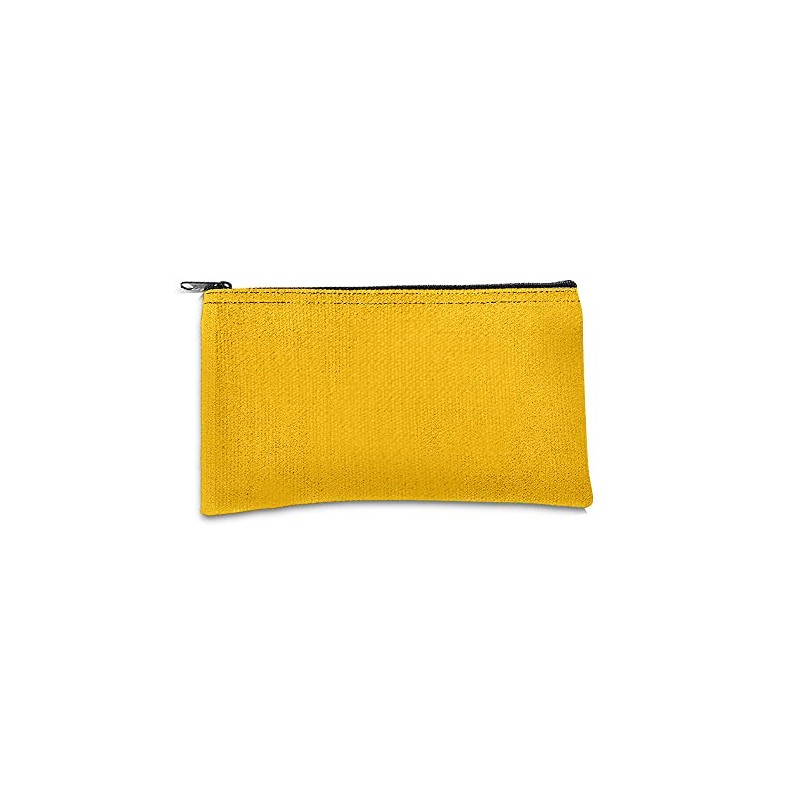 14 oz Yellow Canvas Zipper Bag - 10.5 x 5.5
