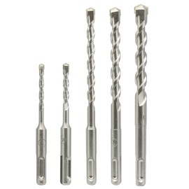 NORTOOLS SDS Plus Hammer Drills Bits Set with Carbide Tipped for Masonry in Plastic Storage Case for Concrete Brick Wall 5 PCS 5-12mm