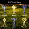 WISEgham 4Pack 480LED Solar Stake Lights, Fireworks Lights, Warm White
