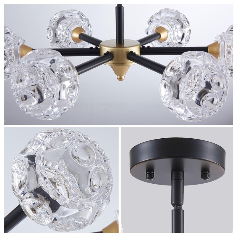 XINGQI Modern Ceiling Light 6 Lights Semi Flush Mount Sputnik