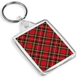 Red Tartan Keyring Scottish Kilt Fabric Scotland Keyring #15842
