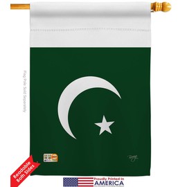 Nationality Pakistan House Flags 2 pcs Pack Regional Nation International World Country Particular Area Small Decorative Gift Yard Banner Double-Sided Made In USA 28 X 40