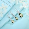 FJ Teardrop Dangle Earrings for Women 925 Sterling Silver Peridot