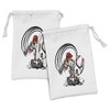 Ambesonne Teen Room Fabric Pouch Set of 2, Baseball Cartoon