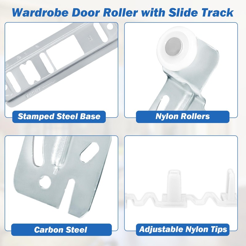 5 PCS Sliding Closet Door Roller Kit,（1 x MP6560 +4