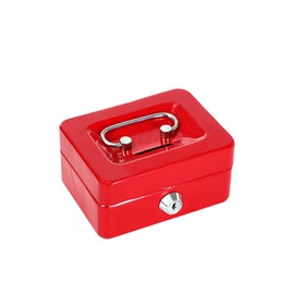UXPRIN Coin Bank with Key Metal Red Coin Inserting Box, Steel, Sorting, Handbag, Coin Bills, Key-Type, Mini Safe, Bills, Bills, Small, Kids, Banknotes, Cute, Security, Commercial Use, Storage