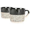 Nicola Spring Ceramic Dipped Dash Coffee Cups - Two Tone