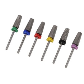 6pcs 5 in 1 Nail Drill Bits Sets, 3/32 Inch Tungsten Steel Electric Nail File Acrylic Gel Nail Bit Kit, Fast Removal High Strength for Acrylic Gel Nails Manicure Pedicure