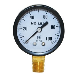 Merrill MFG PGNL100 0-100 PSI Low Pressure Guage, 2.5" Dial Size, 1/4" NPT Lower Mount, Steel Casing, for Water Pump, Pneumatic Air, Well, RV Hose, Pressure Test