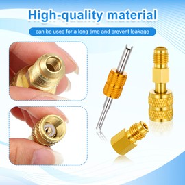 Alrhso 4 Pcs R410a Adapter, Mini Swivel Adapter Split Charging Vacuum Port Adapters with 5/16 Inch Female Quick Coupler to 1/4 Inch Male Flare for Air Conditioner Refrigeration