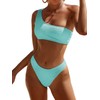 YIMISAN Womens Bikini Sets One Shoulder Top with Low Waisted