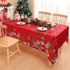 homing Christmas Rectangle Tablecloth – Red Poinsettia Flower Holly Holiday