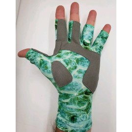 Glacier Glove Islamorada Fingerless Sun Gloves - Green Water Camo NEW Fishing|A6 - S