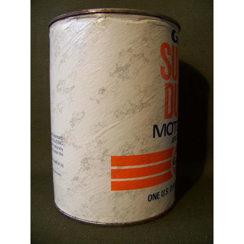 Gulf FULL, Good! 1960s-70s era GULF SUPER DUTY MOTOR OIL