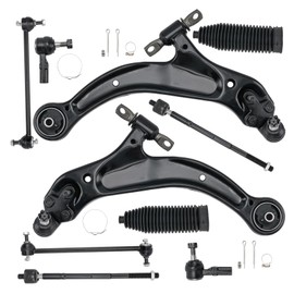 KAX Front Suspension Control Arm Kit Compatible with 2003-2008 Corolla -w/Ball Joint, Tie Rod End, Sway Bar End Link Assembly 2004 2005 2006 2007 Suspension Kit K620579 K620578 10pcs
