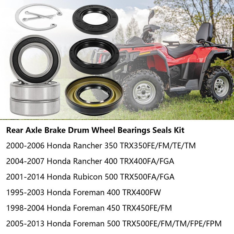 BIGLKNM Rear Axle Brake Drum Wheel Bearings Seals Kit for