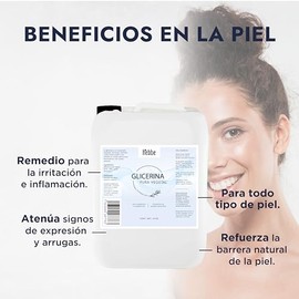 Hebbe - Glicerina Vegetal Pura, Hidratante y Emoliente para Cosméticos, 10 L