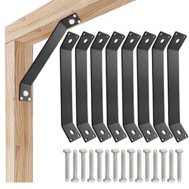 VEVIVOOVY 8pcs Inside 45 Degree Angle Bracket,L/7-1/4 x 1/8 x W/1-1/2 DIY Corner Connector Brace,Desk Edge Box Pergola Gazebo Bracket,Heavy Duty Inside Joint for Butt-Join Post and Wood Beam
