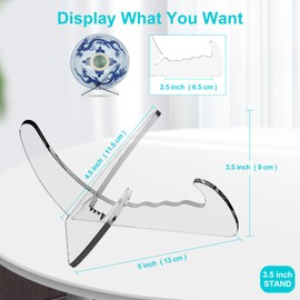 Boloyo "X Shape Acrylic Bowl Display Stand, 3.5 Inch 2PC Clear Acrylic Bowl Plate Platter Dish China Porcelain Display Holder Easel Base for Home Kitchen School Art Display